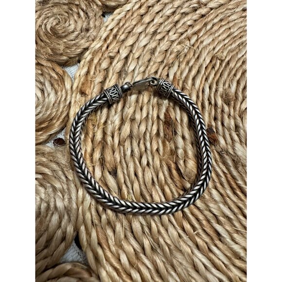 Suarti Bali Jewelry - Suarti Bali 925 Sterling Silver Thick Foxtail Wheat Designer Bracelet 8"